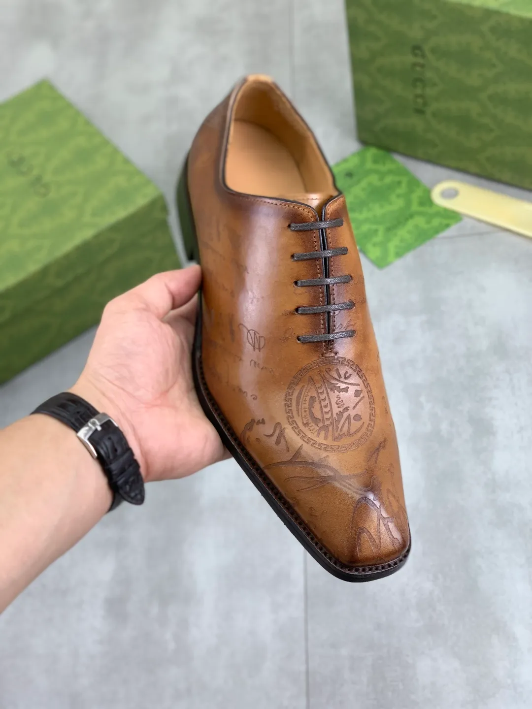 Men's Men's Shoes 💰P580 [New Style] 💰💎💎💎 [Gucci] GUCCI high-end men's formal business leather shoes, original order 1:1! Original imported high-end calfskin, original metal buckle, imported first-layer pigskin lining for feet, original high-end outsole, men's shoe size: 38-44
